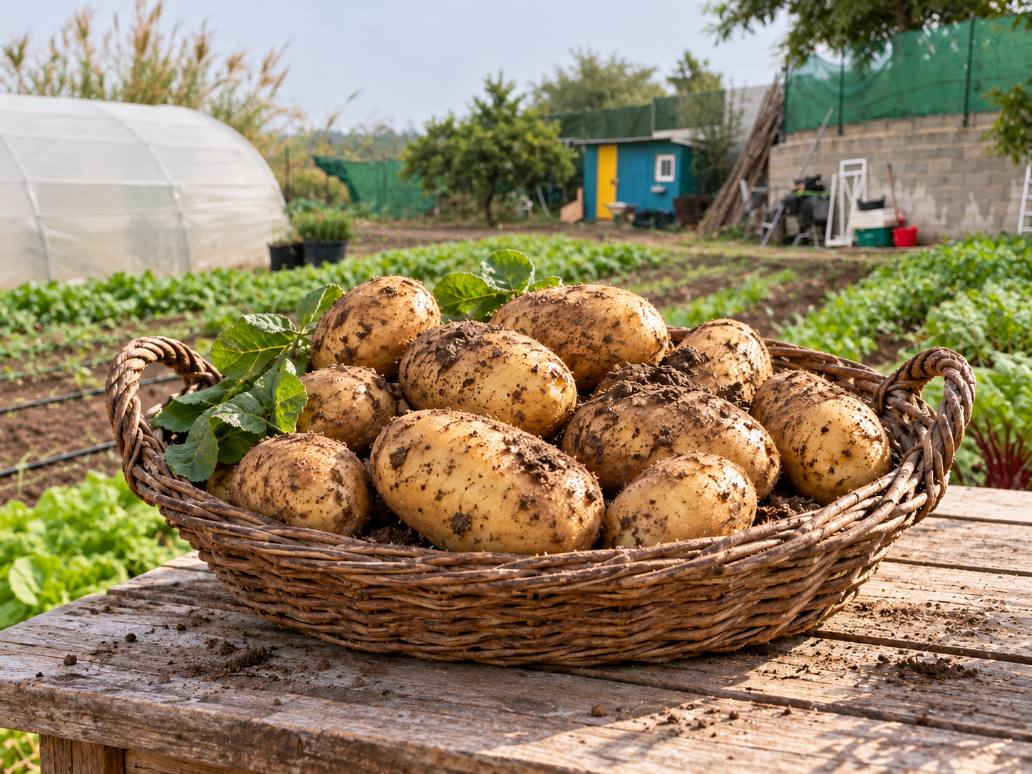 Patatas recién cosechadas en el huerto de Bionatura.